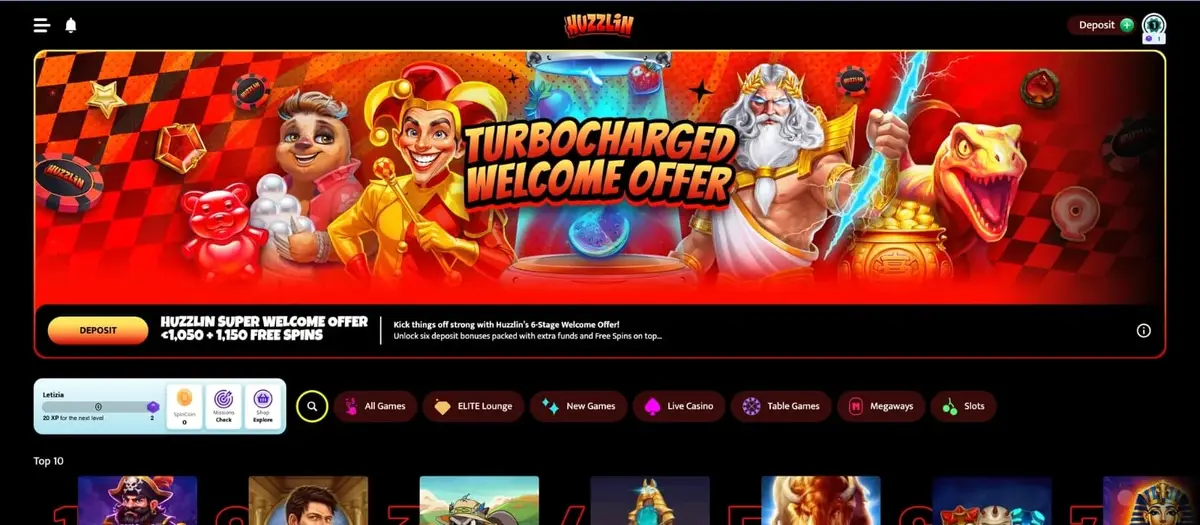 Huzzlin Casino Skärmbild 3