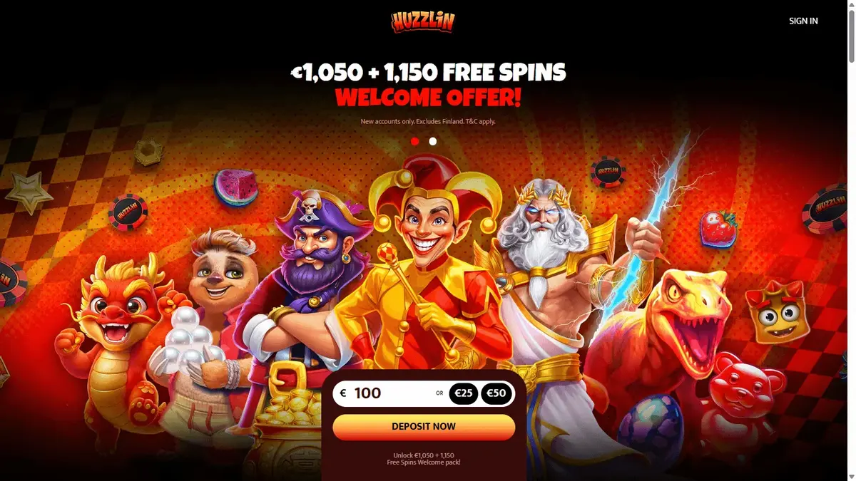Huzzlin Casino Skärmbild 1